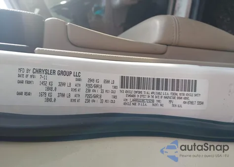 2011 Jeep Grand Cherokee Limited из США, поврежденный, VIN 1J4RR5GG3BC723298